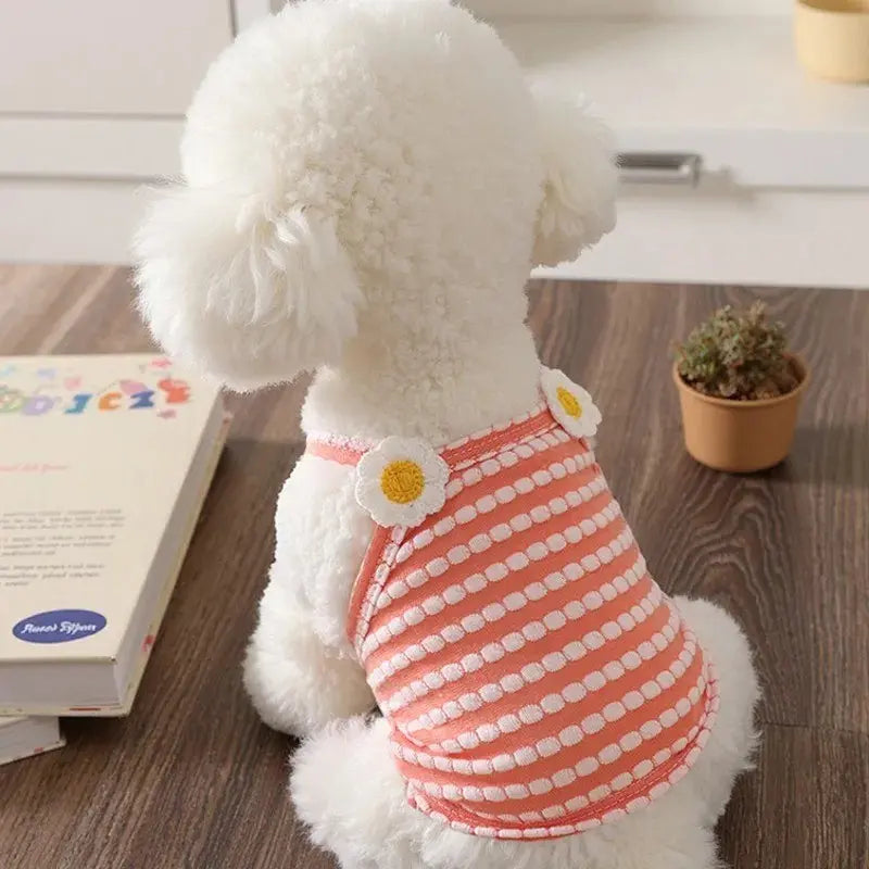 Summer Pet Vest – Soft Breathable Striped Tank Top for Dogs & Cats