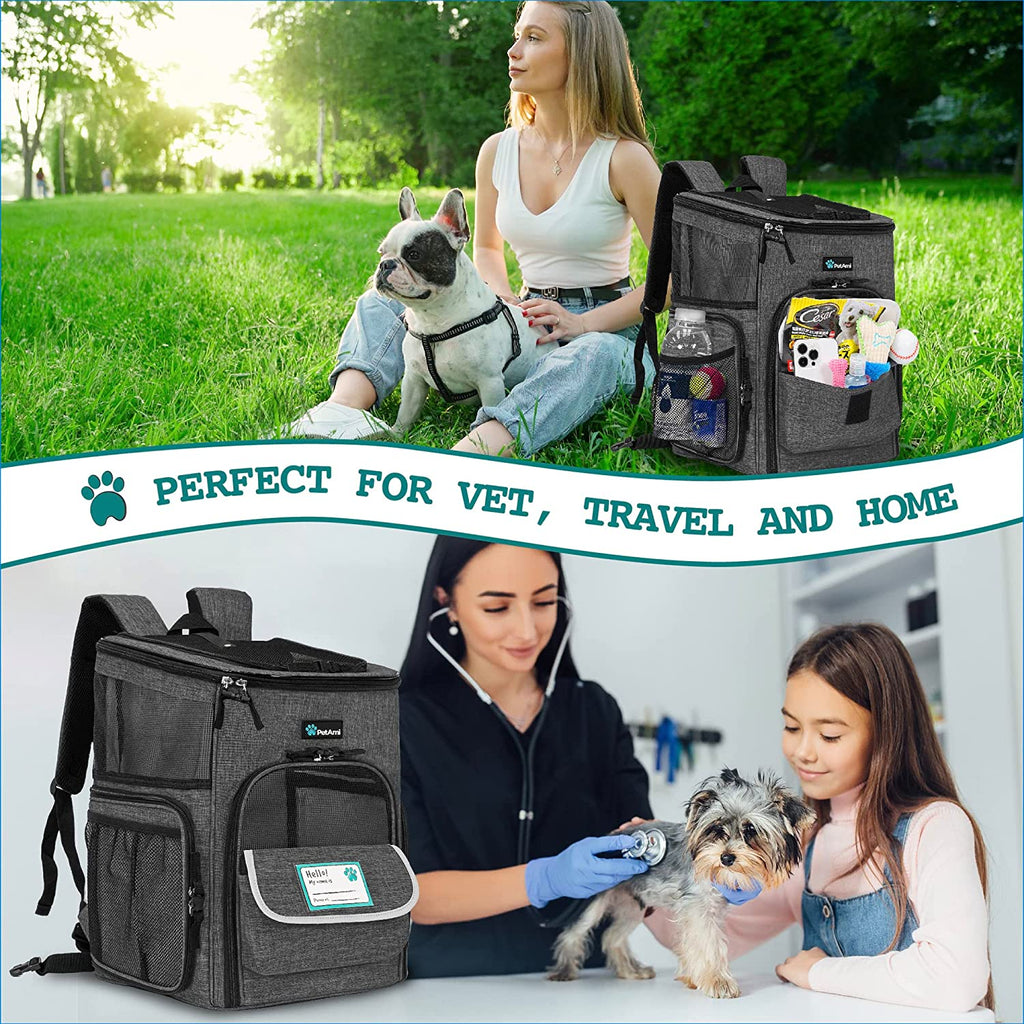 Dog Backpack Carrier, Airline Approved 4-Way Entry Cat Backpack Carrier