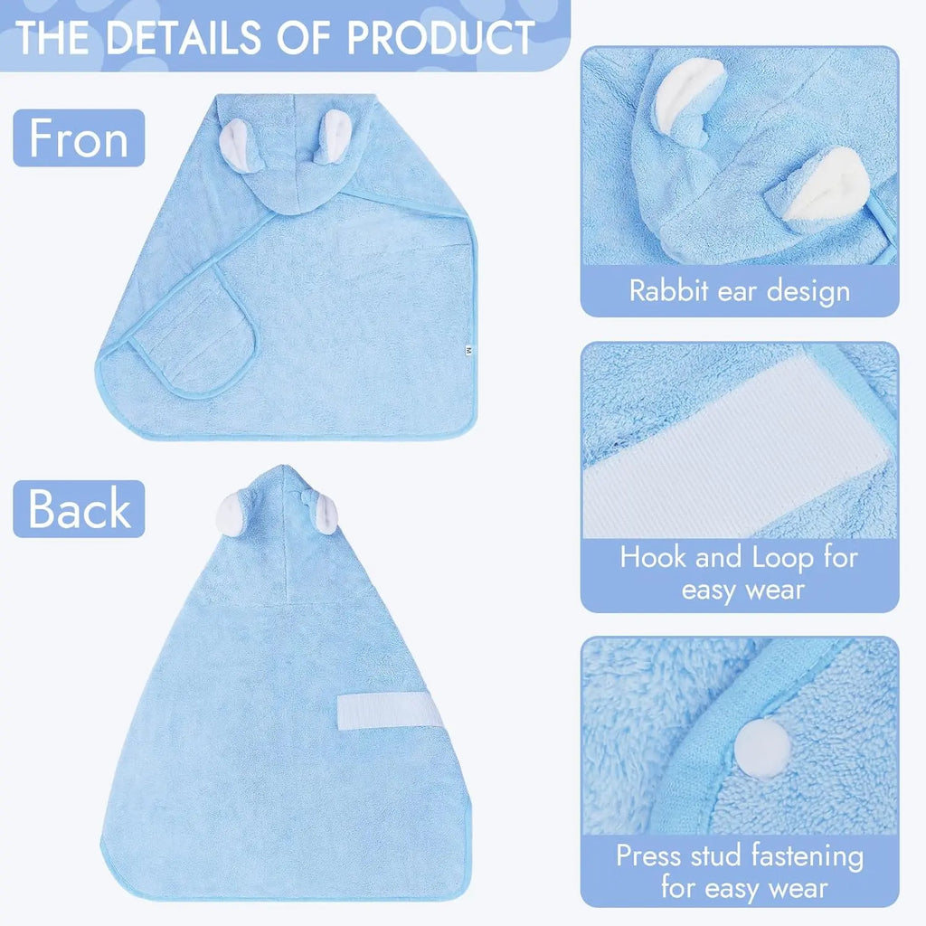Quick-Dry Hooded Dog Bathrobe – Soft & Absorbent Pet Towel Robe