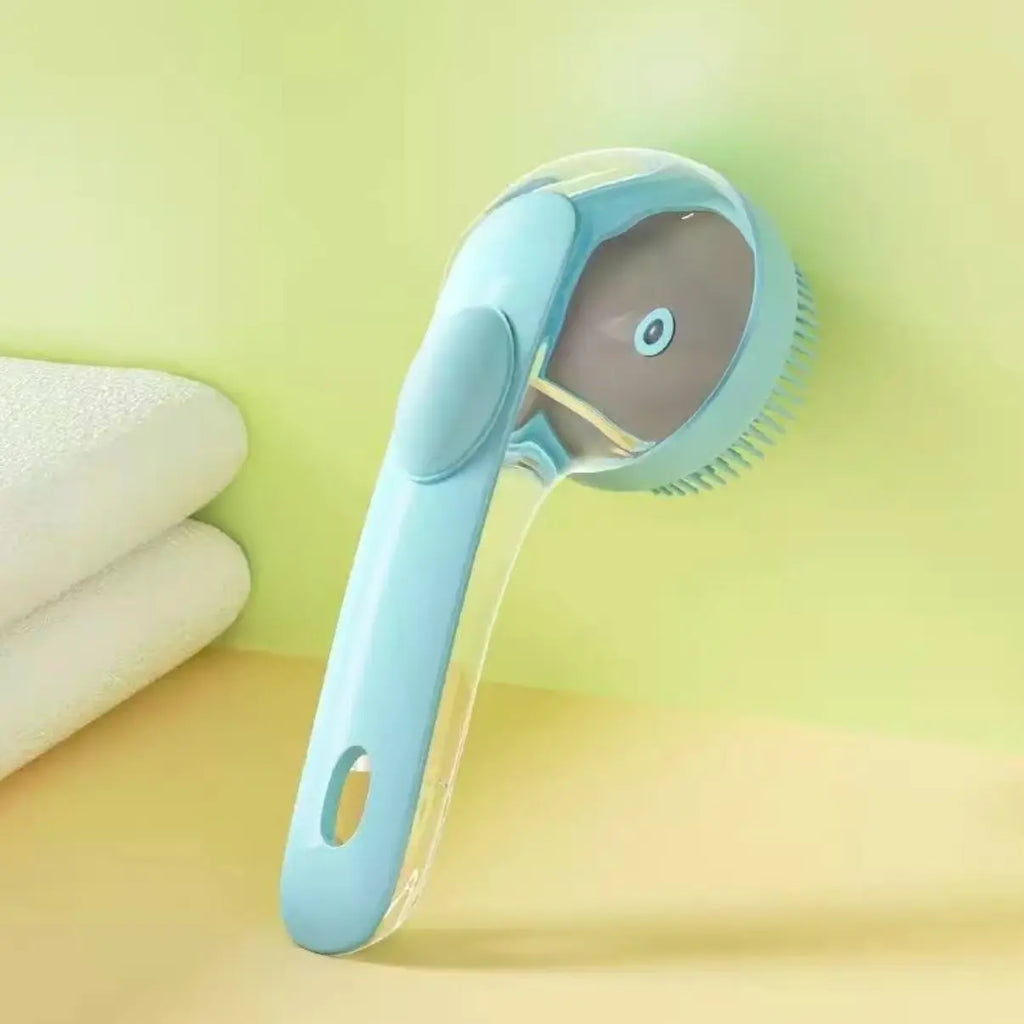 2-in-1 Pet Bath & Grooming Brush – Shampoo Dispenser & Massage Tool for Dogs & Cats