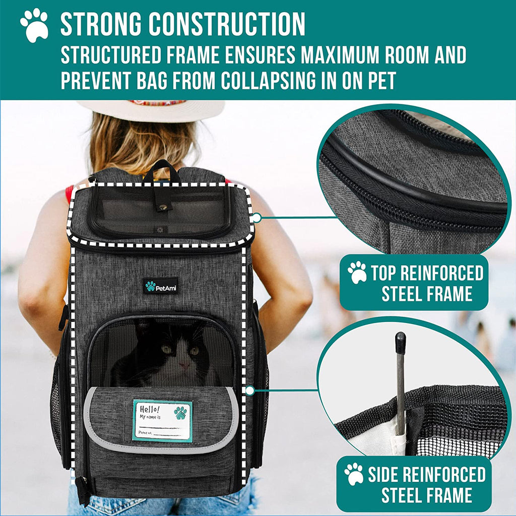 Dog Backpack Carrier, Airline Approved 4-Way Entry Cat Backpack Carrier