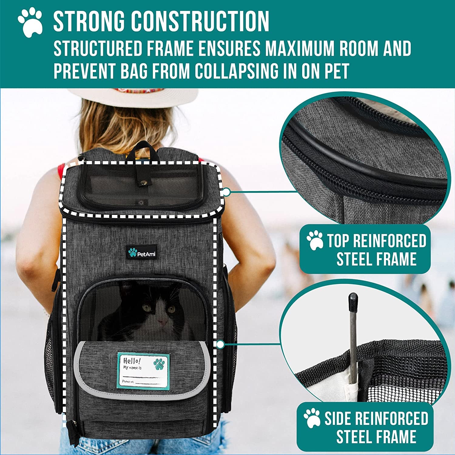 Dog Backpack Carrier, Airline Approved 4-Way Entry Cat Backpack Carrier