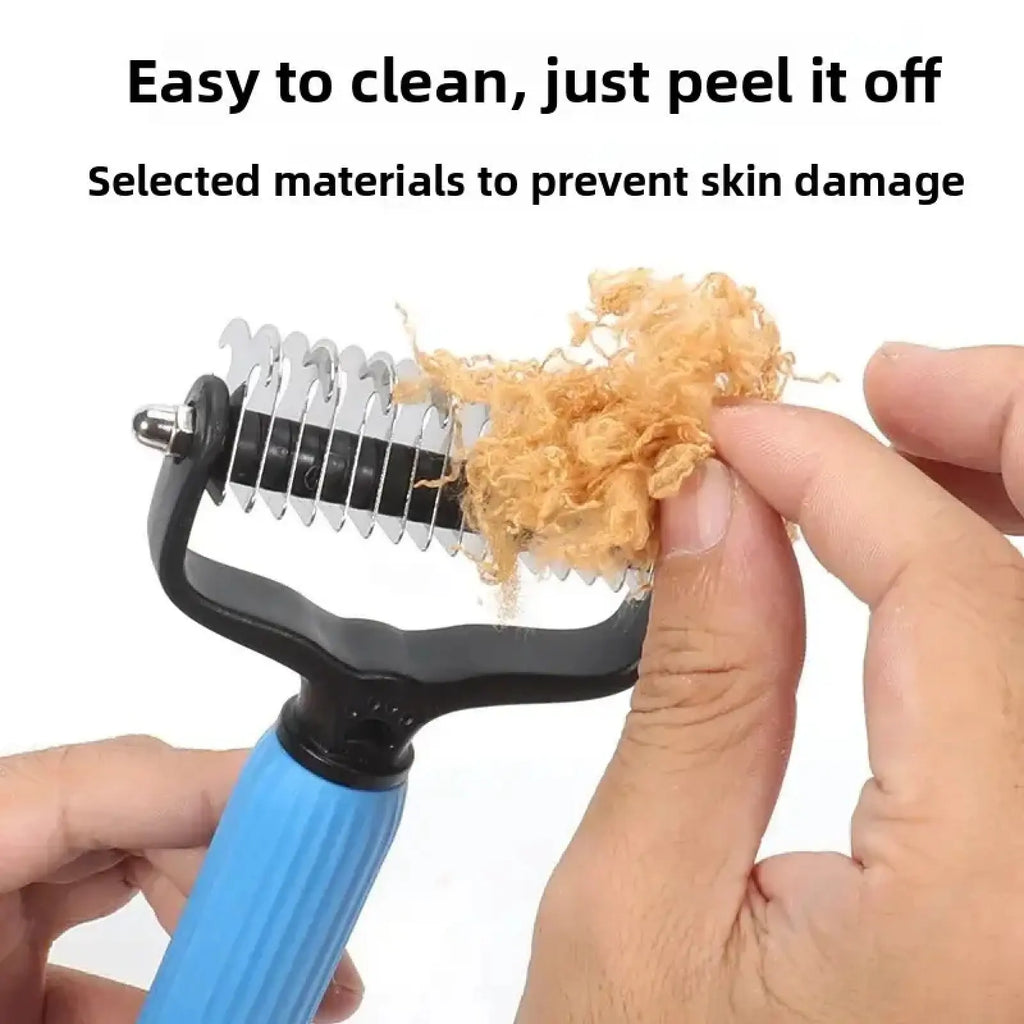 Double-Sided Stainless Steel Pet Grooming Comb – Detangling & Shedding Tool for Dogs