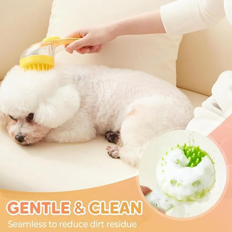 2-in-1 Pet Bath & Grooming Brush – Shampoo Dispenser & Massage Tool for Dogs & Cats