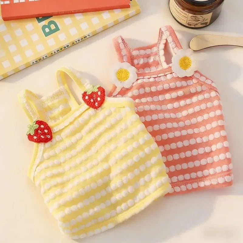 Summer Pet Vest – Soft Breathable Striped Tank Top for Dogs & Cats
