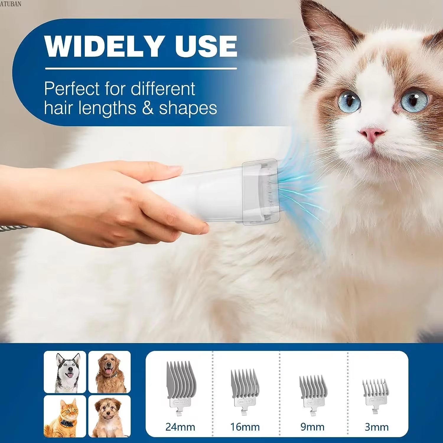 Dog Grooming Vacuum & Pet Grooming Kit 