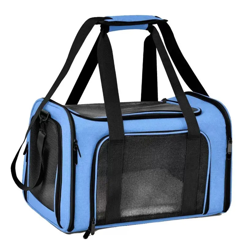 Portable Pet Carrier Bag – Airline-Approved Soft Travel Crate for Cats & Small Dogs, Breathable & Foldable