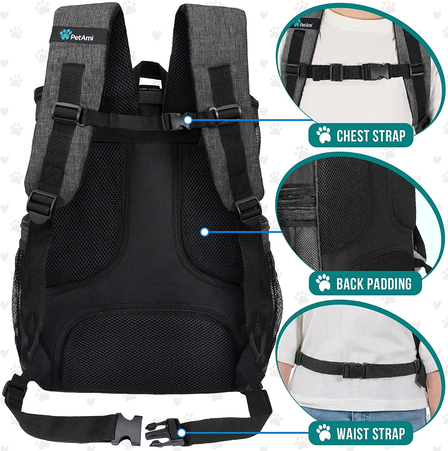 Dog Backpack Carrier, Airline Approved 4-Way Entry Cat Backpack Carrier