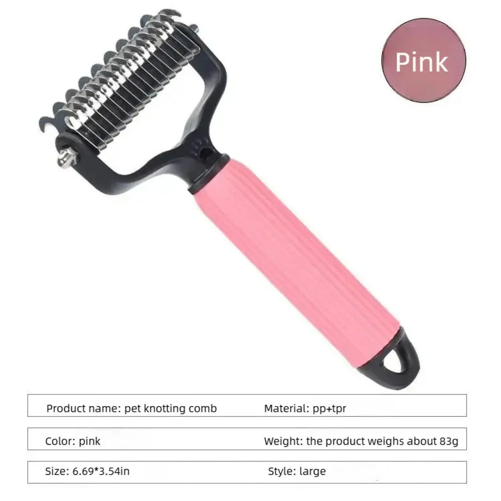 Double-Sided Stainless Steel Pet Grooming Comb – Detangling & Shedding Tool for Dogs