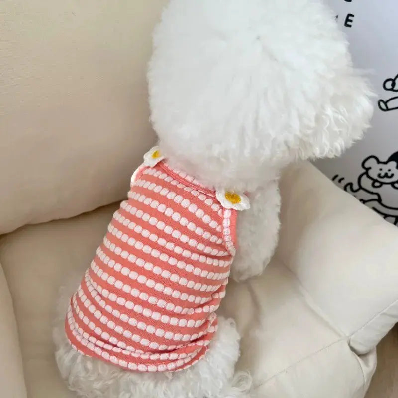 Summer Pet Vest – Soft Breathable Striped Tank Top for Dogs & Cats