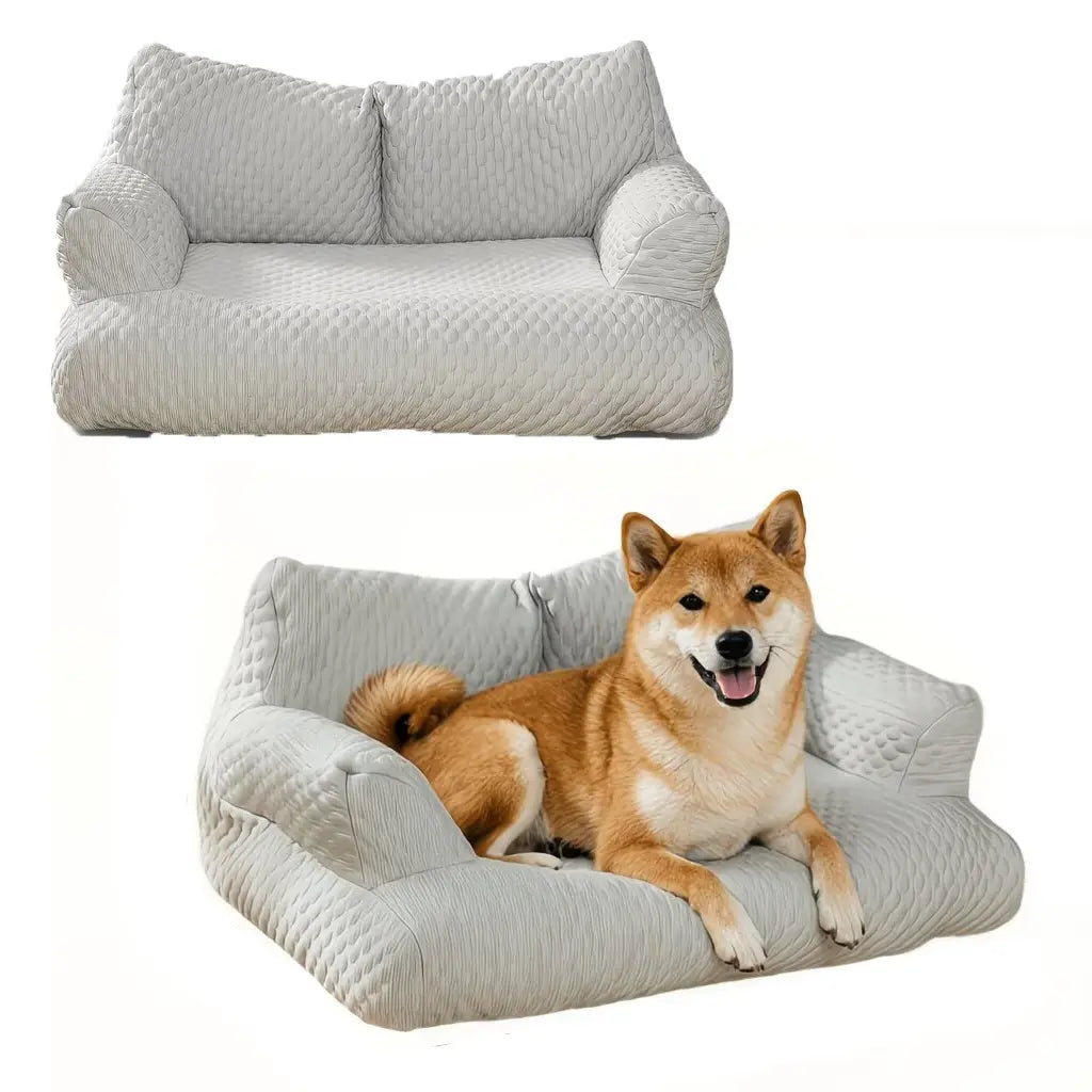 Cooling Ice Silk Pet Sofa – Breathable Summer Bed for Cats & Dogs with Massage Support