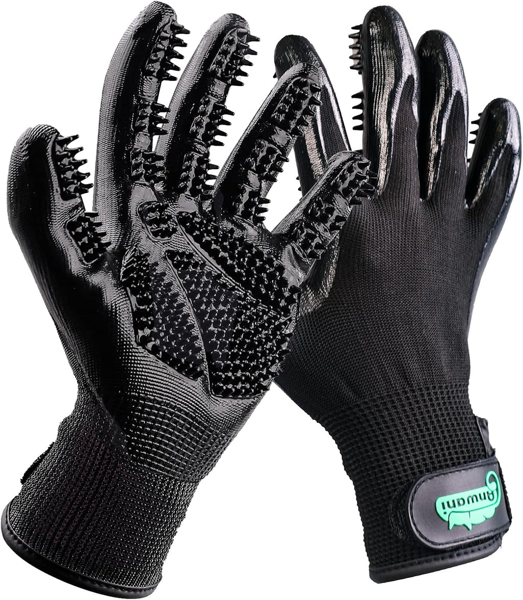 Pet Hair Remover Gloves, Pet Grooming Gloves for Dogs, Cats & Horses, Effective Deshedding, Bathing, and Massaging Other Animals