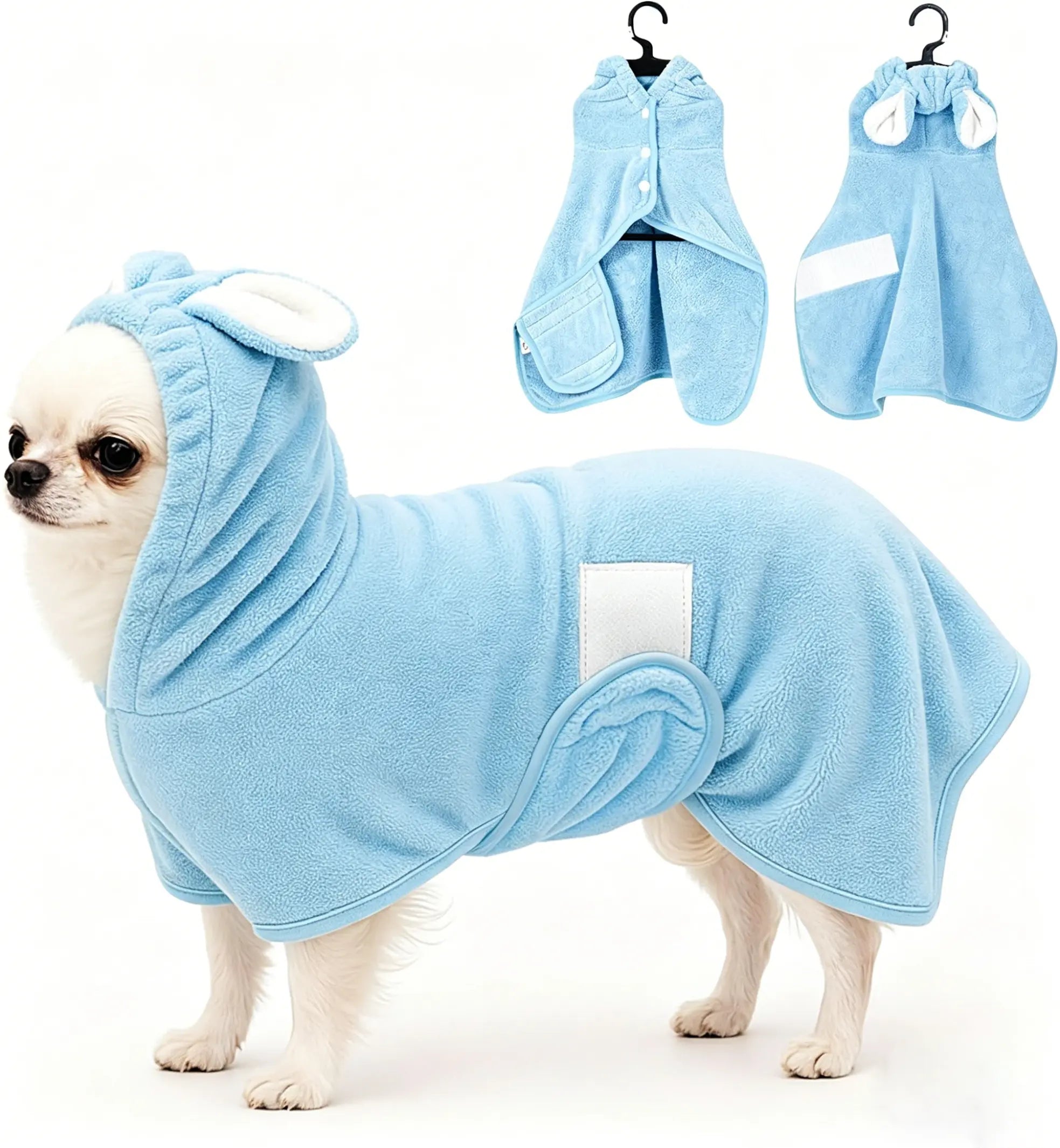 Quick-Dry Hooded Dog Bathrobe – Soft & Absorbent Pet Towel Robe