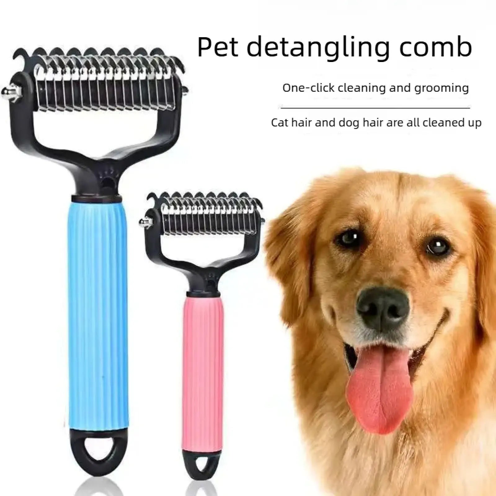 Double-Sided Stainless Steel Pet Grooming Comb – Detangling & Shedding Tool for Dogs
