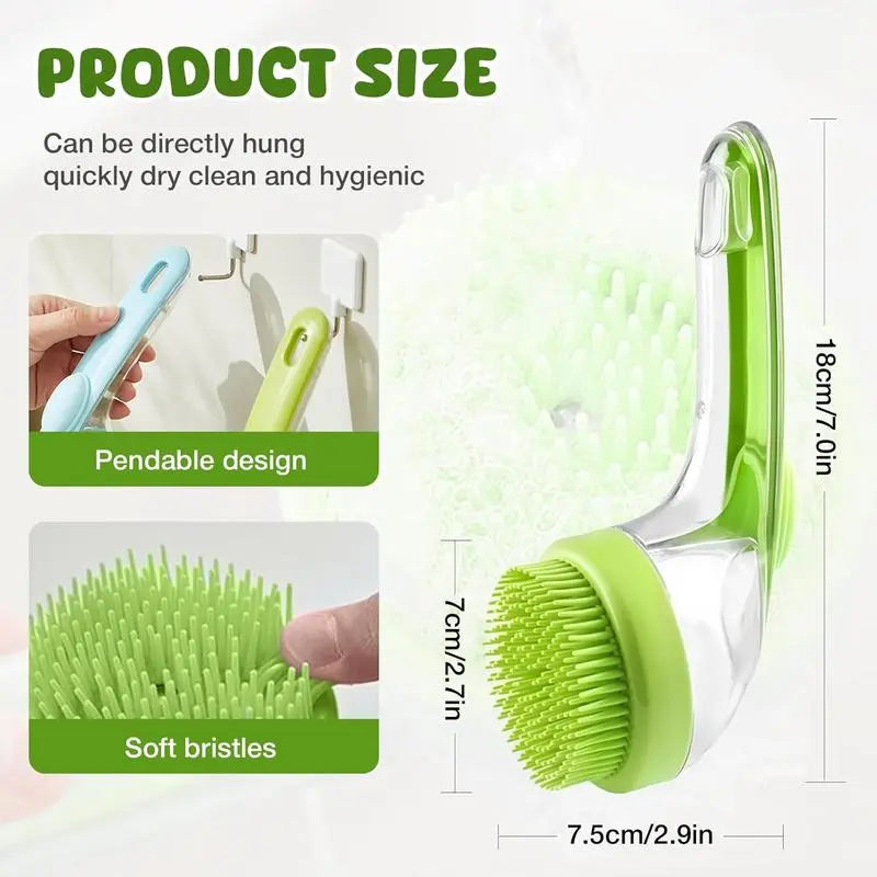 2-in-1 Pet Bath & Grooming Brush – Shampoo Dispenser & Massage Tool for Dogs & Cats