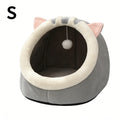 Cozy Cat Cave Bed – Plush Enclosed Kitten House, Warm & Washable Hideaway