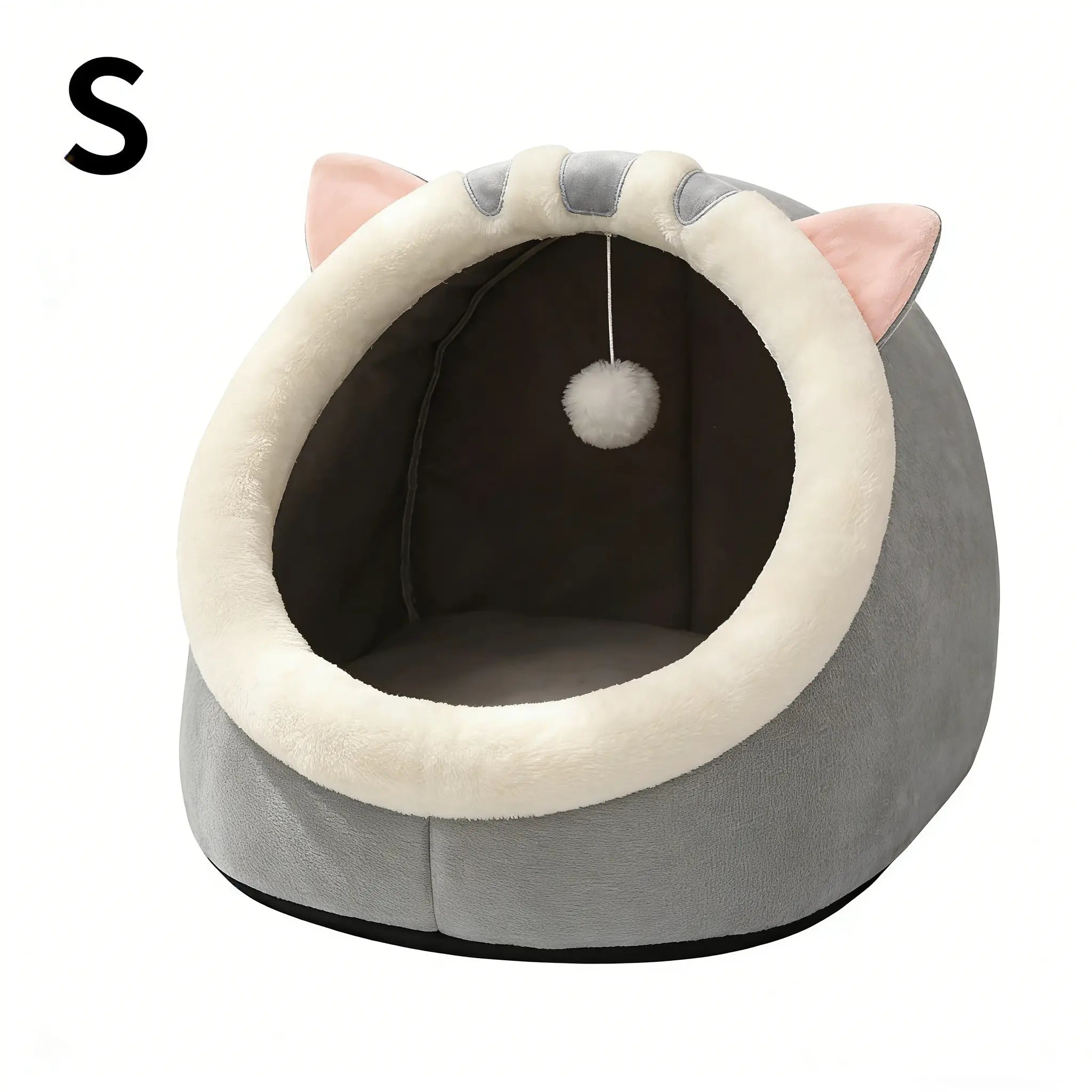Cozy Cat Cave Bed – Plush Enclosed Kitten House, Warm & Washable Hideaway