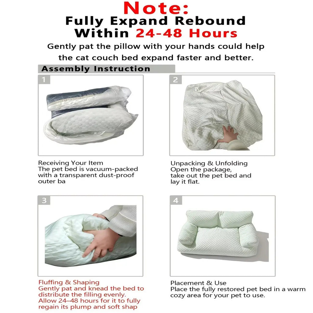 Cooling Ice Silk Pet Sofa – Breathable Summer Bed for Cats & Dogs with Massage Support