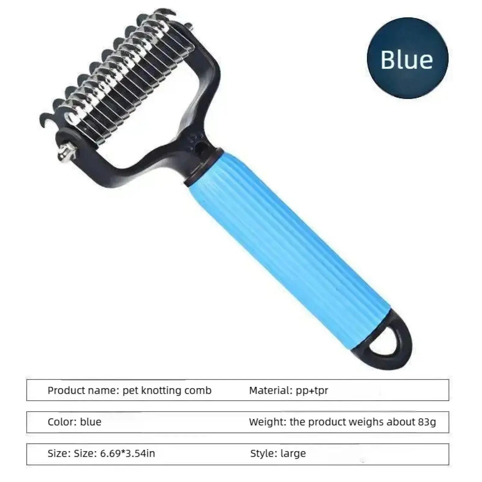 Double-Sided Stainless Steel Pet Grooming Comb – Detangling & Shedding Tool for Dogs