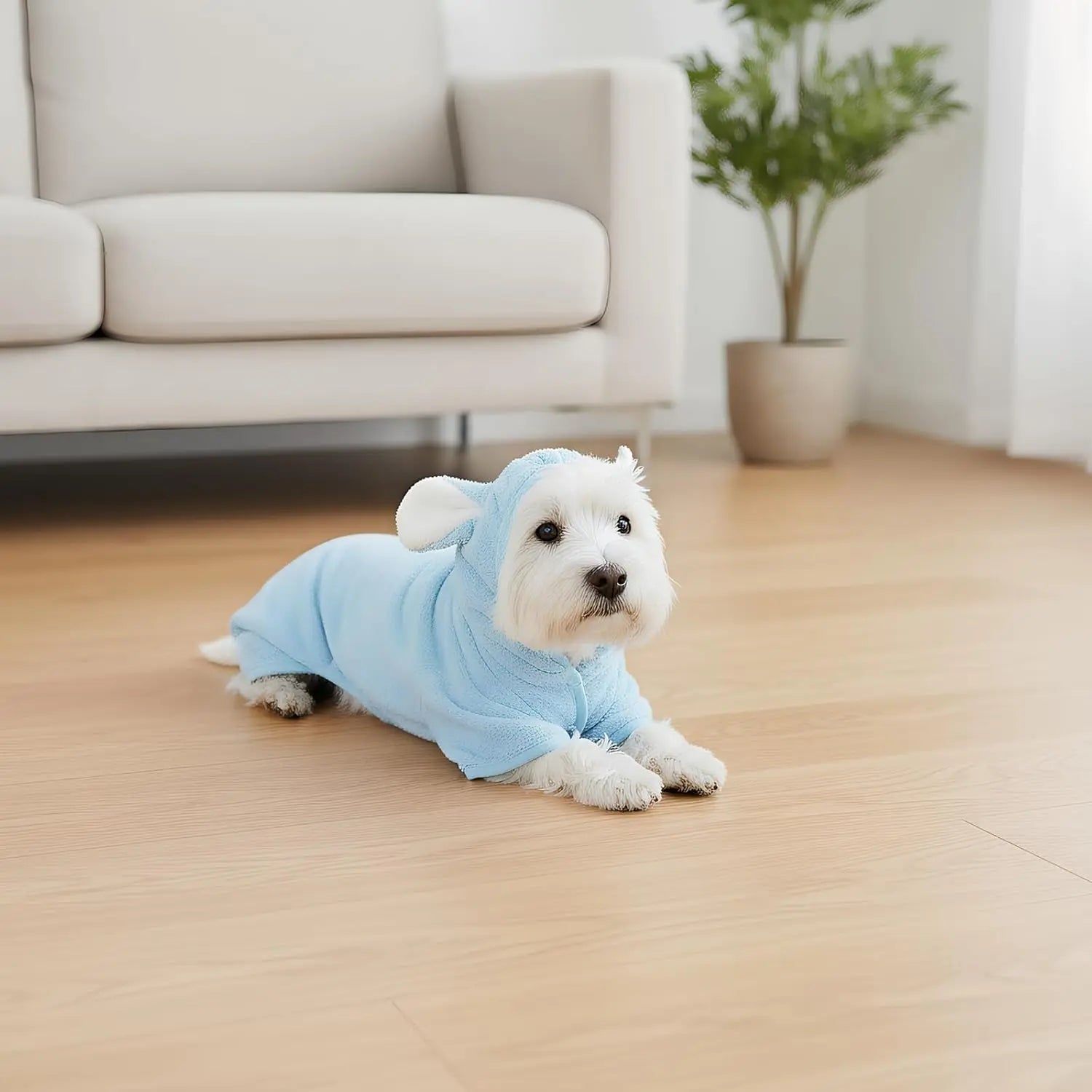Quick-Dry Hooded Dog Bathrobe – Soft & Absorbent Pet Towel Robe
