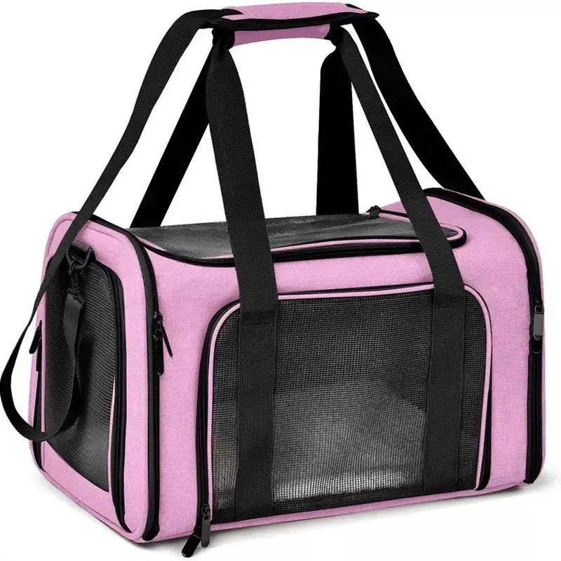 Portable Pet Carrier Bag – Airline-Approved Soft Travel Crate for Cats & Small Dogs, Breathable & Foldable