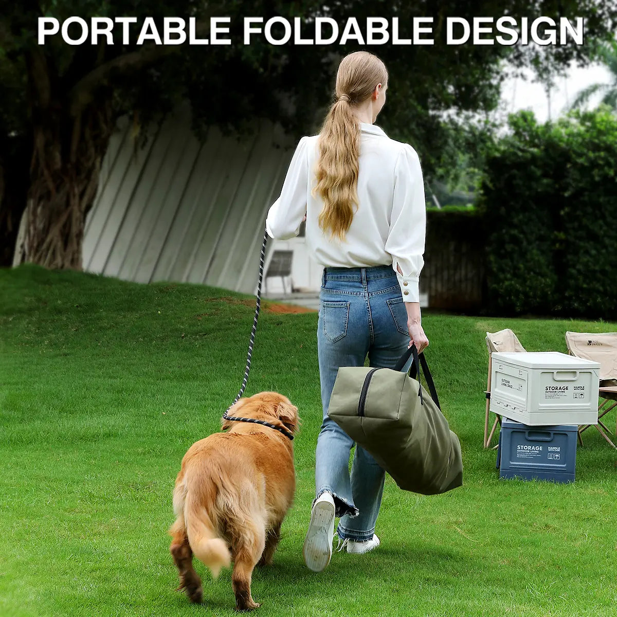 Collapsible Soft Dog Crate – 4-Door Portable Travel Kennel for Medium & Large Dogs (Up to 60 lbs)