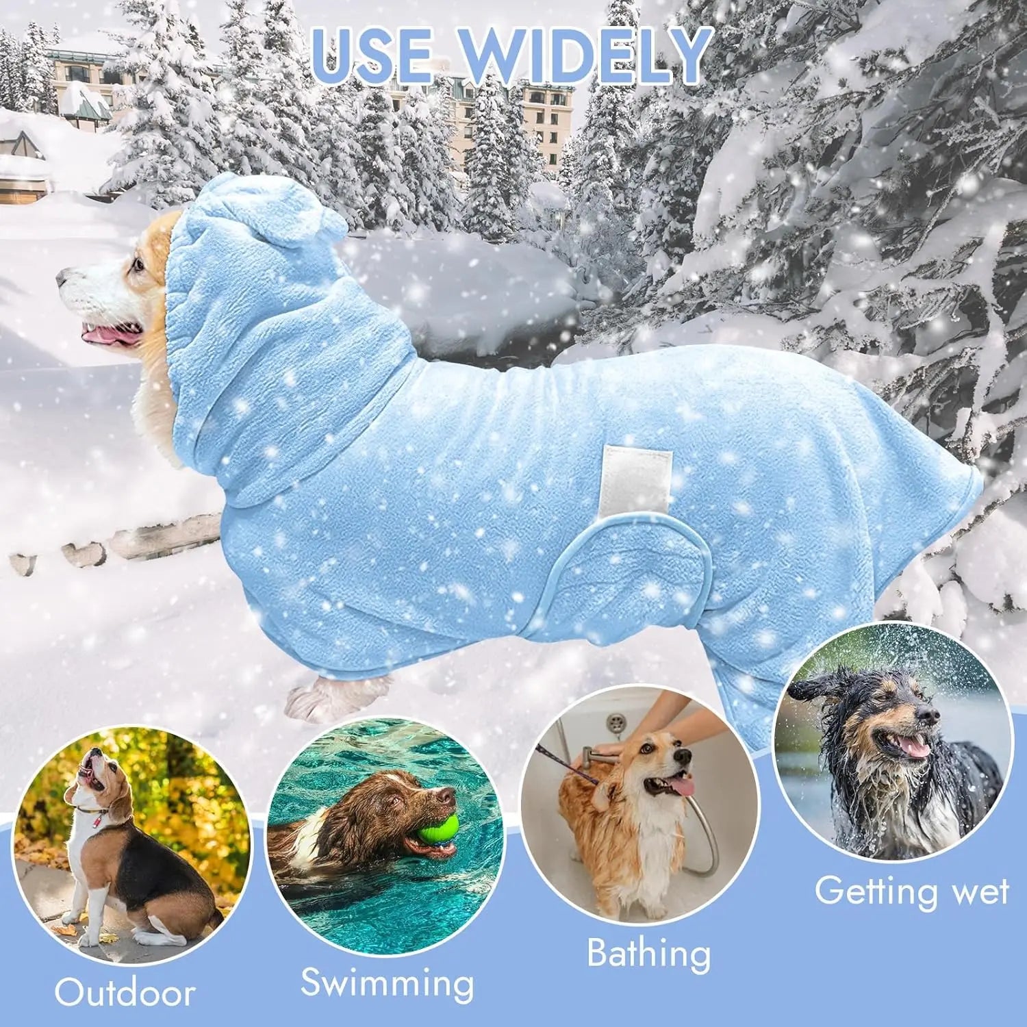 Quick-Dry Hooded Dog Bathrobe – Soft & Absorbent Pet Towel Robe