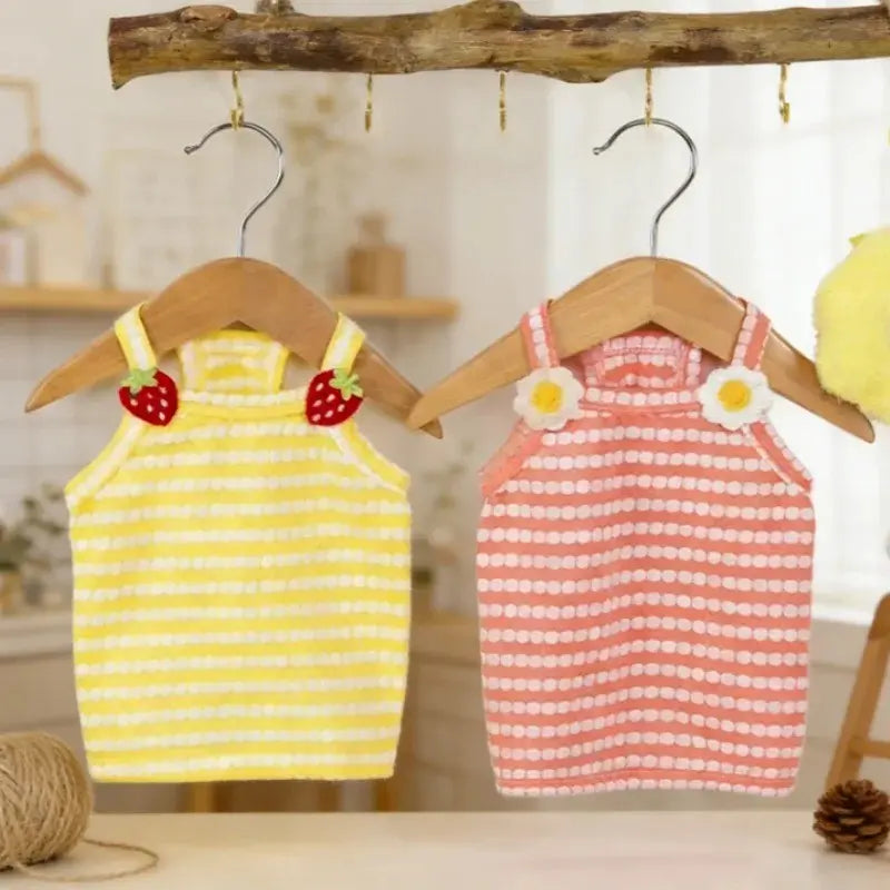 Summer Pet Vest – Soft Breathable Striped Tank Top for Dogs & Cats